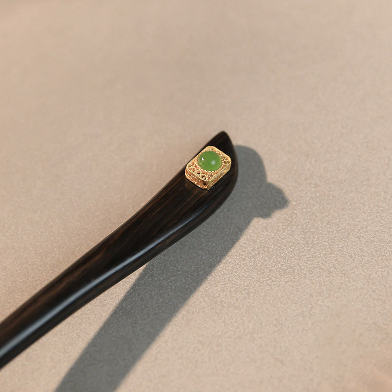 Verdant Inlay Ebony Hair Stick