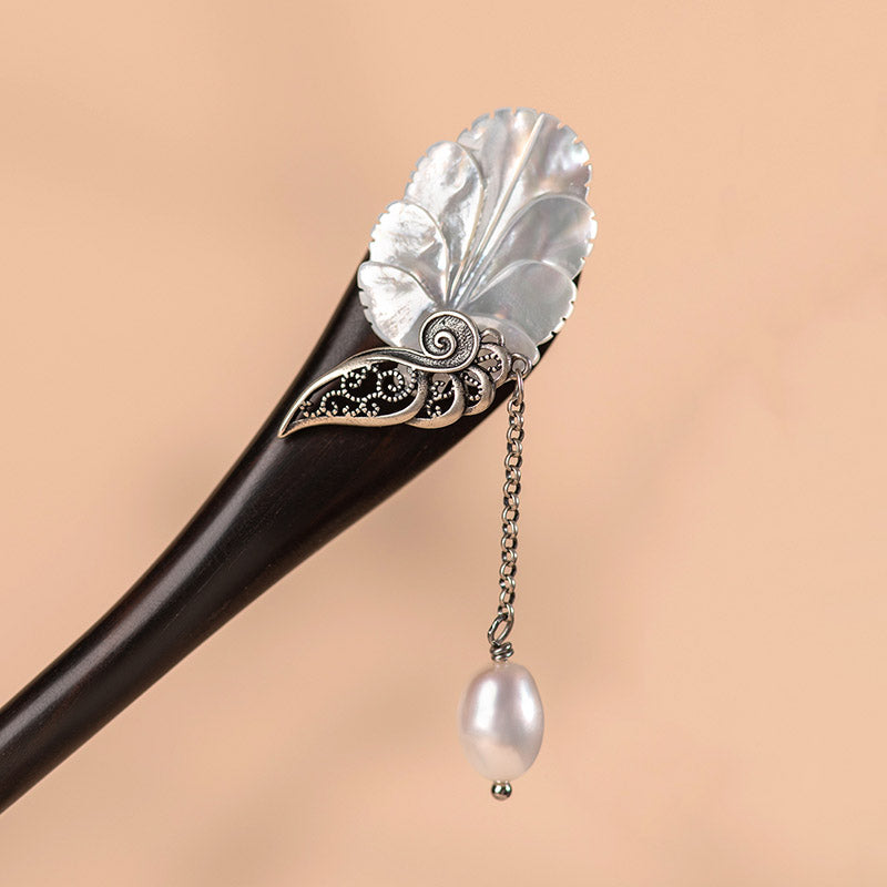 Snow Feather Pearl Hair Stick