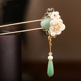 Misty Jade Flower Hair Stick