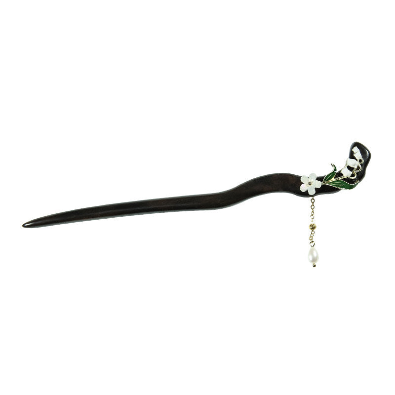 White Jasmine Dangle Hair Stick