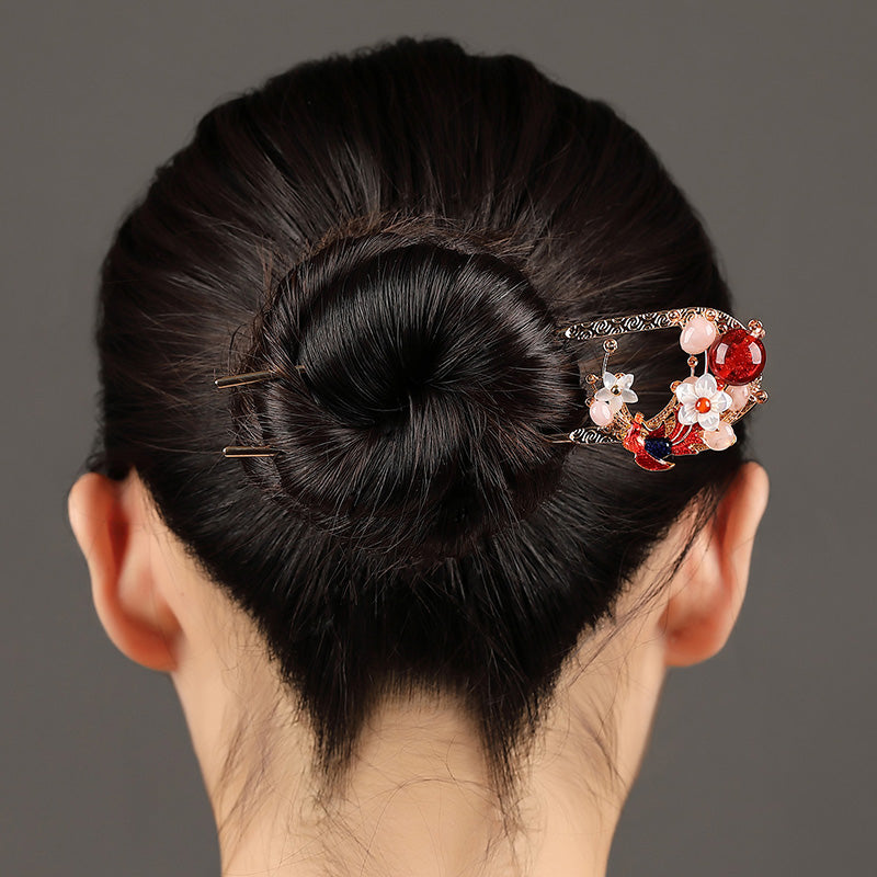 Rose Quartz Bloom Hair Stick