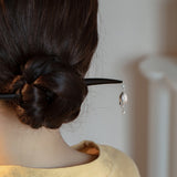 Elegant Silver Pearl Hair Stick