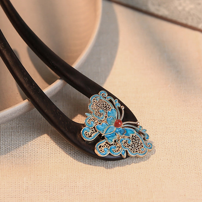 Cerulean Luxe Floral Hair Fork