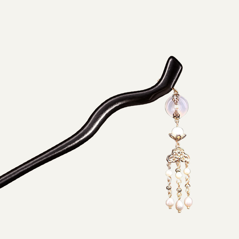 Agate Pearl Tassel Hair Stick