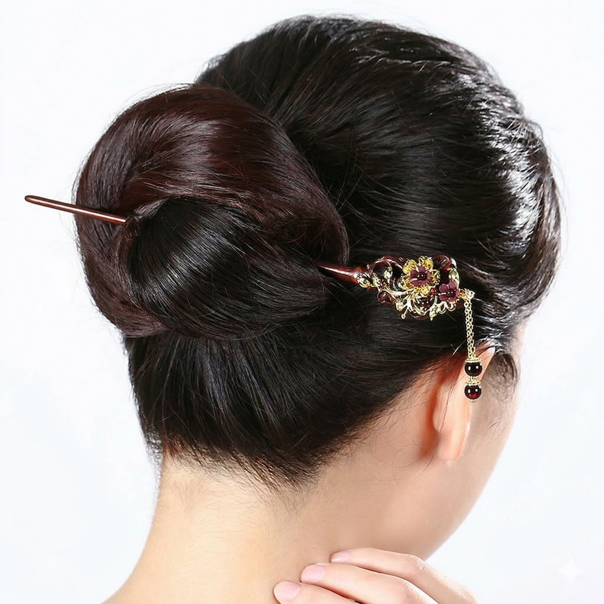 Garnet Tassel Hair Stick