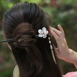 Ebony Snowflower Hair Stick