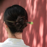 Green Flower Hair Stick