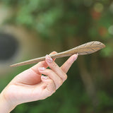 Carved Wooden Leaf Hair Stick