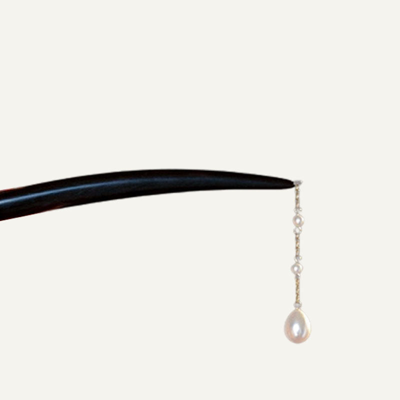 Minimal Pearl Drop Hair Stick