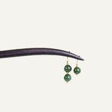 Green Chalcedony Drop Hair Stick