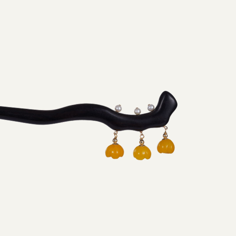 Triple Agate Drop Hair Stick