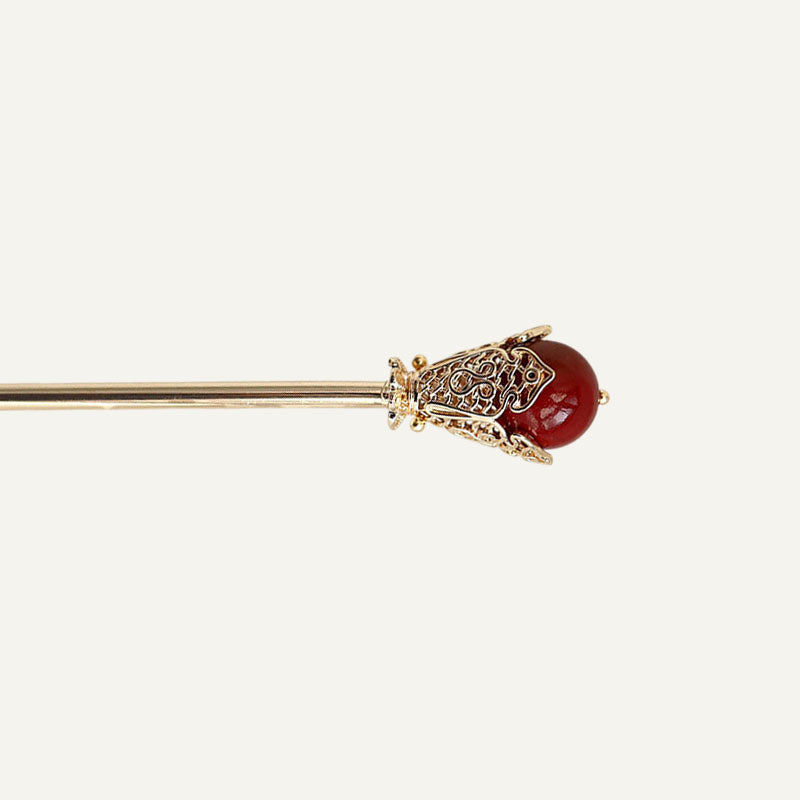 Vermilion Bead Hair Stick