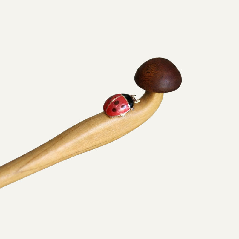 Mushroom Ladybug Hair Stick