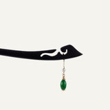 Green Chalcedony Wave Hair Stick