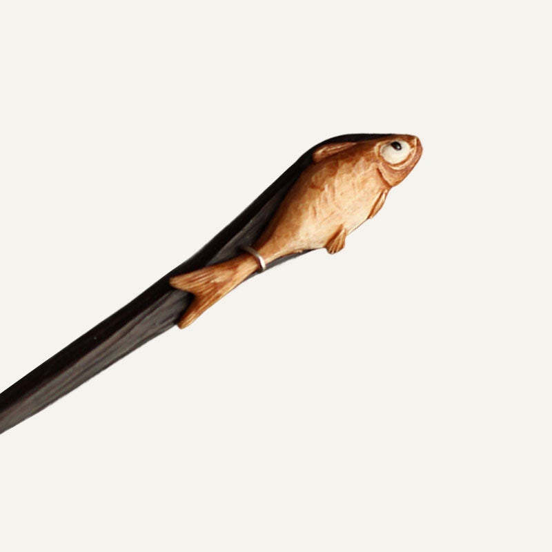 Obsidian Fish Hair Stick