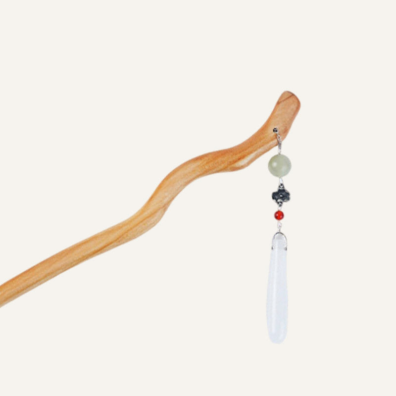 Peachwood Flowing Arc Hair Stick