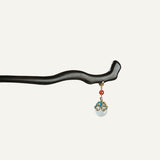 Ebony Oriental Dangle Hair Stick