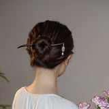 Jade Orchid Pearl Hair Stick