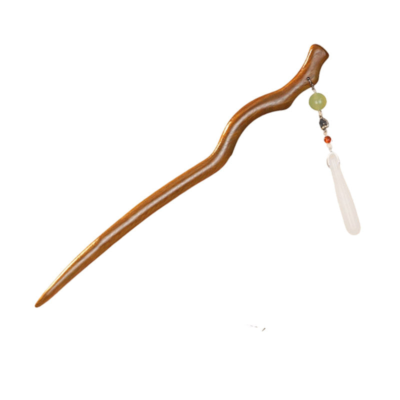 Green Sandalwood Flowing Arc Hair Stick