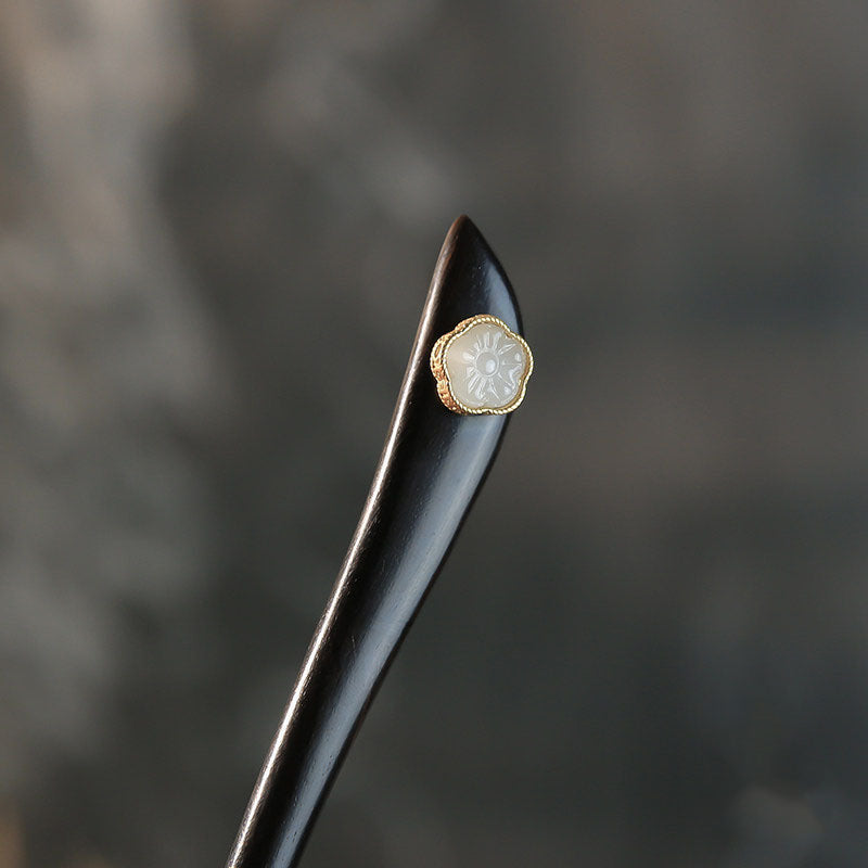 White Plum Ebony Hair Stick
