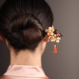 Autumn Blossom Dangle Hair Stick