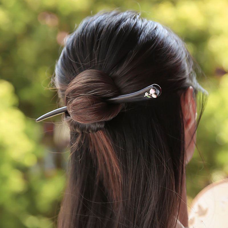Blushing Tulip Ebony Hair Stick