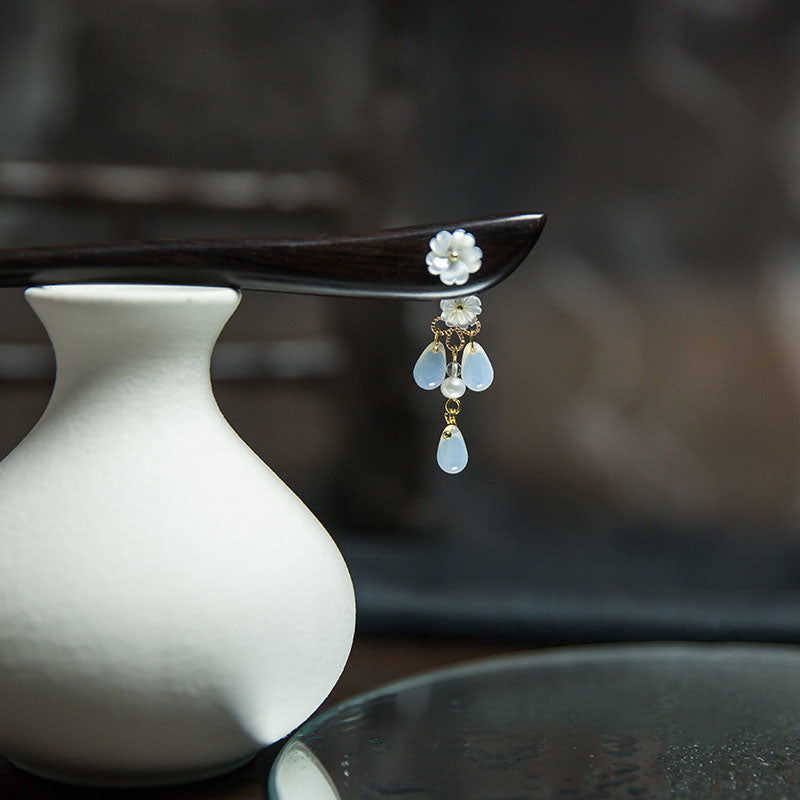 Floral Chain Drop Hair Stick