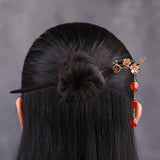 Ruby Blossom Drop Hair Stick