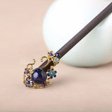 Cobalt Jade Bloom Hair Stick