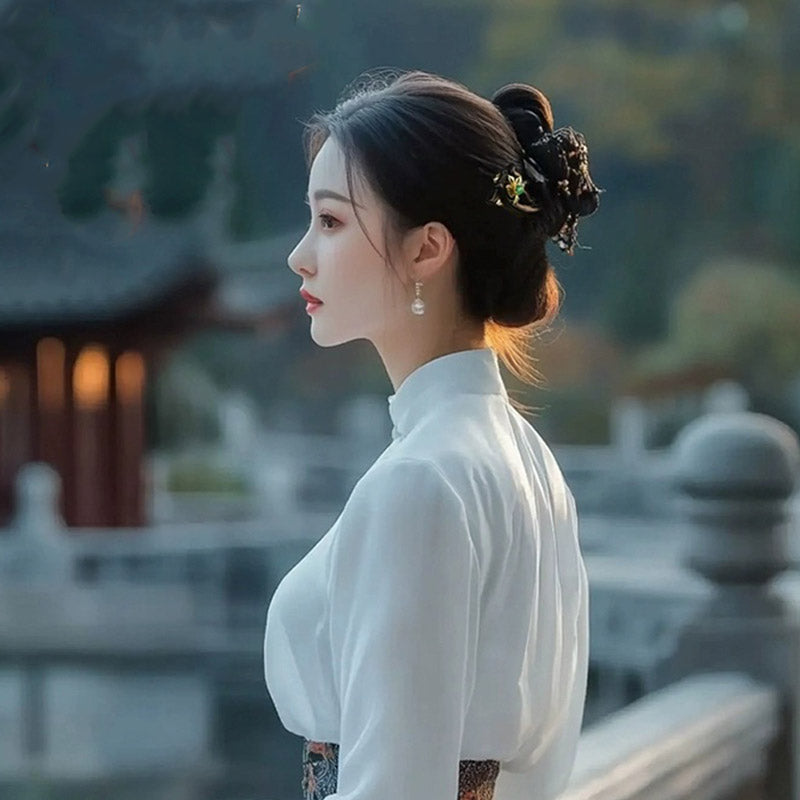 Ebony Lotus Petal Hair Stick