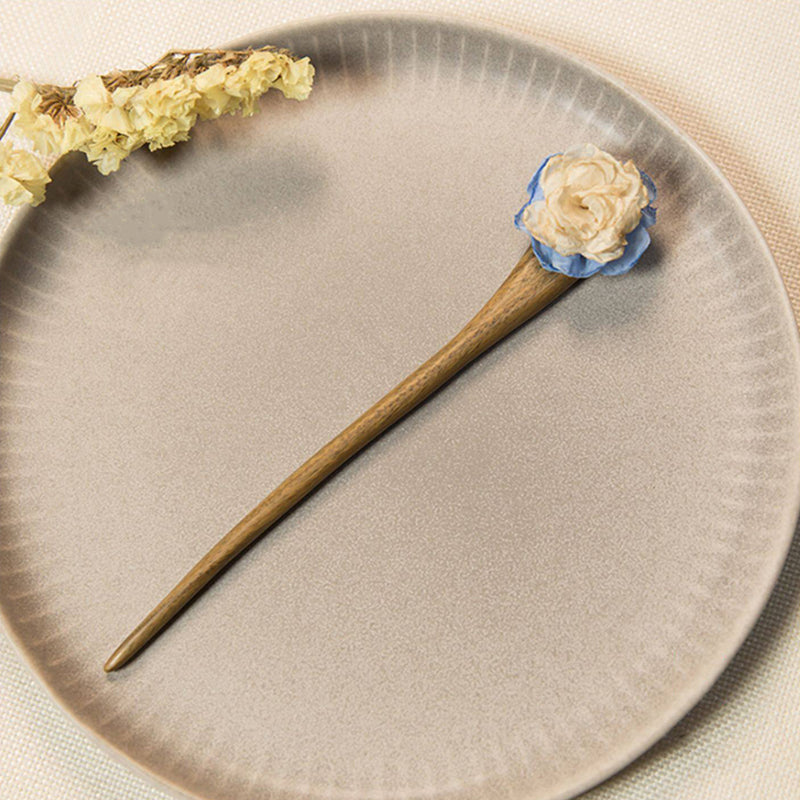 Ivory Blue Blossom Hair Stick