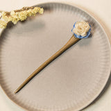 Ivory Blue Blossom Hair Stick