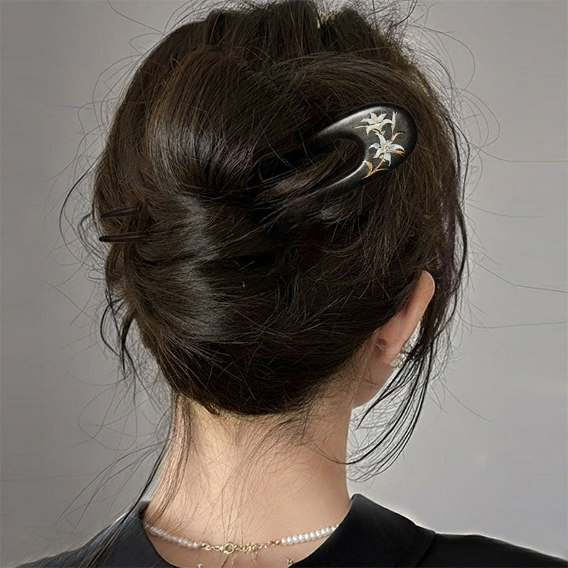 Hand-Painted Lily Hair Stick