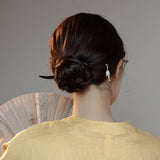 Elegant Silver Pearl Hair Stick