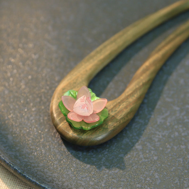 Pink Lotus Green Hair Fork