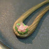 Pink Lotus Green Hair Fork