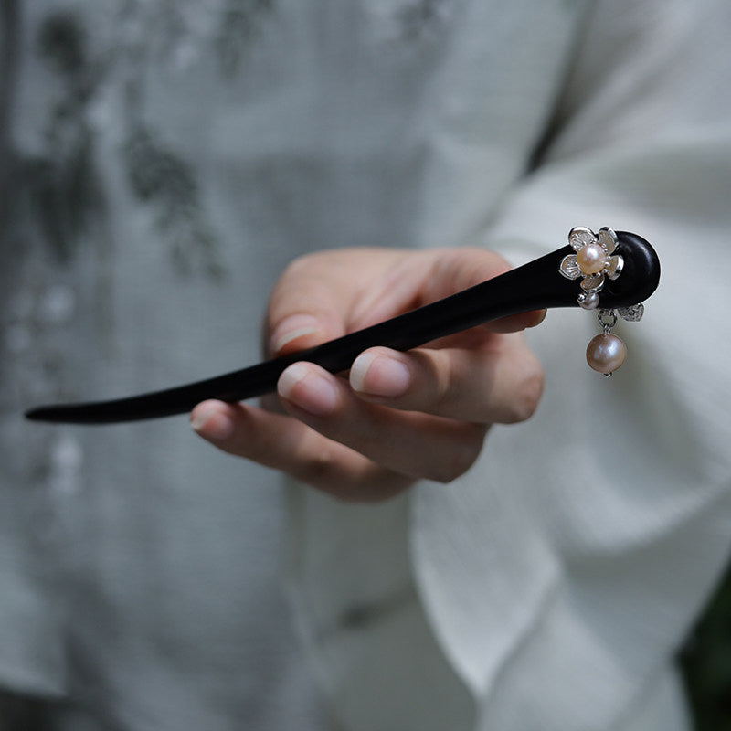 Twin Pearl Drop Hair Stick