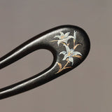 Hand-Painted Lily Hair Stick