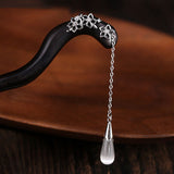 Silver Bloom Drop Hair Stick
