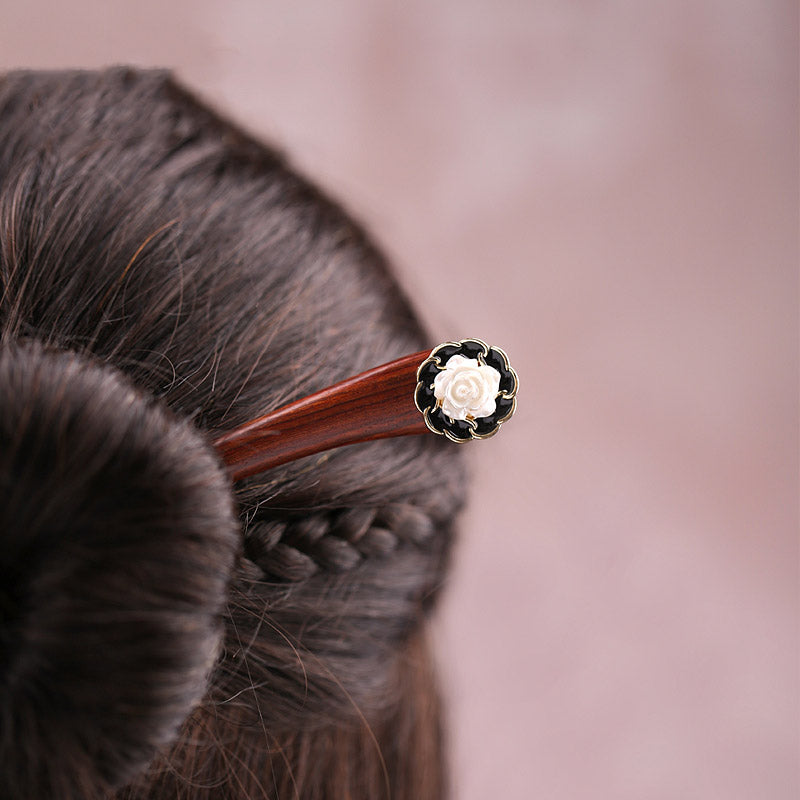 Redwood Rose Hair Stick