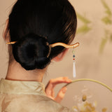 Peachwood Flowing Arc Hair Stick