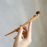Mushroom Ladybug Hair Stick
