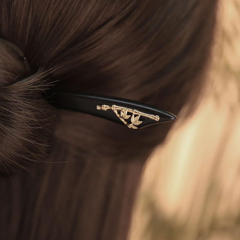 Bamboo Accent Ebony Hair Stick