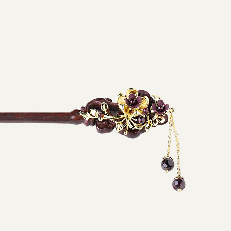 Garnet Tassel Hair Stick