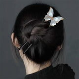 Butterfly Pearl Accent Hair Stick
