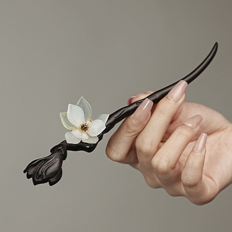 Phoenix Nirvana ancient style hairpin, national style high-end sense Xiu jade wood hairpin, ebony cool feeling hairpin gift for girlfriend