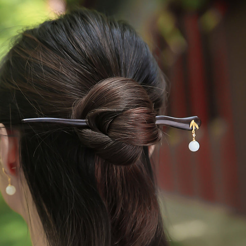 Golden Leaf Drop Hair Stick