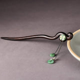 Green Loop Dangle Hair Stick