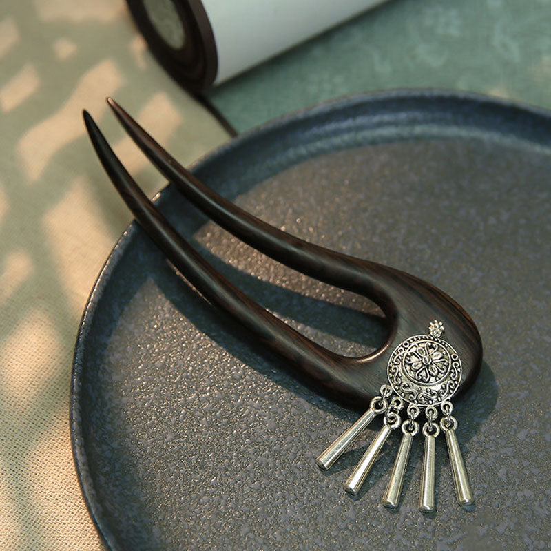 Tribal Medallion Ebony Hair Fork