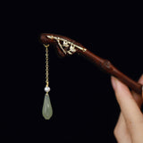 Jade Drop Bamboo Hair Stick